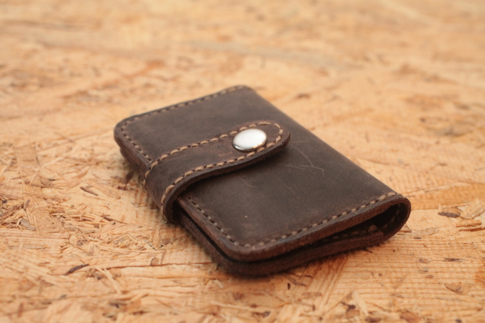 The first steps are very difficult ... Part-4 (Miscellaneous trifle - Business card holder and experimental case for headphones) - My, Natural leather, Leather, Handmade, Leather products, Leather craft, Needlework, Needlemen, Longpost