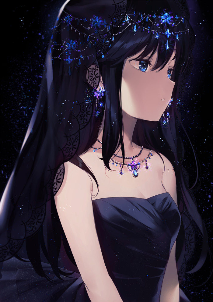 Sapphire - Аниме, Anime Art, Anime Original, Achiki, Dress