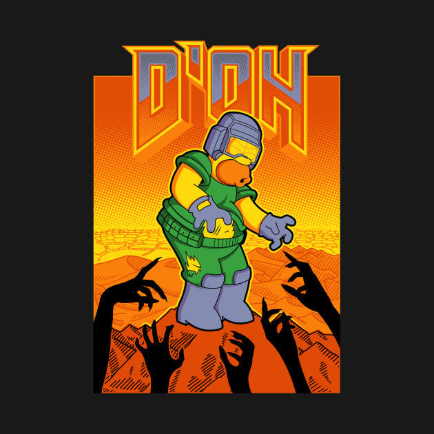 At Doom's gate - Doom, Homer Simpson, Doomguy