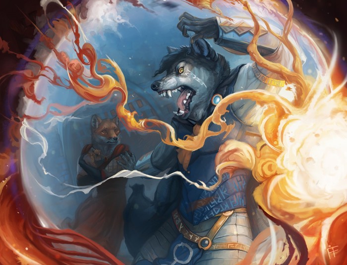 Dispel - Furry, Art, Magic, Alradeck, Wolf, Fire