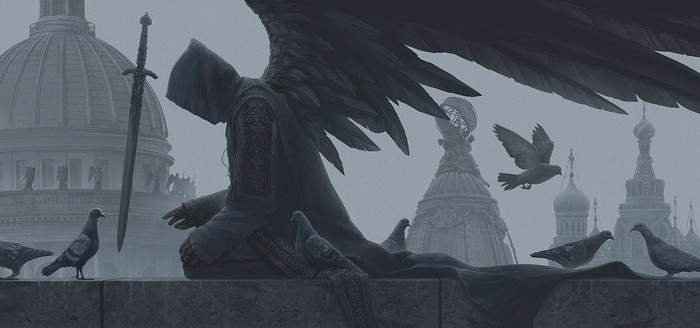 The Angel's Doubt - Art, Drawing, Angel, Alexey Egorov