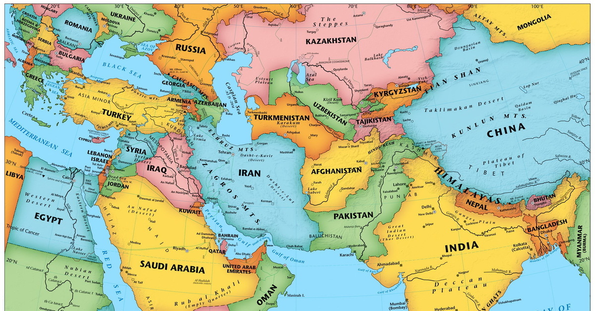 Государства востока карта. Карта ближнего Востока 1936. Карта ближнего Востока Иран Ирак Сирия Турция.