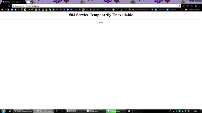Пикабу упал - Моё, Пикабу, Нетдоступа, Ошибка, 503