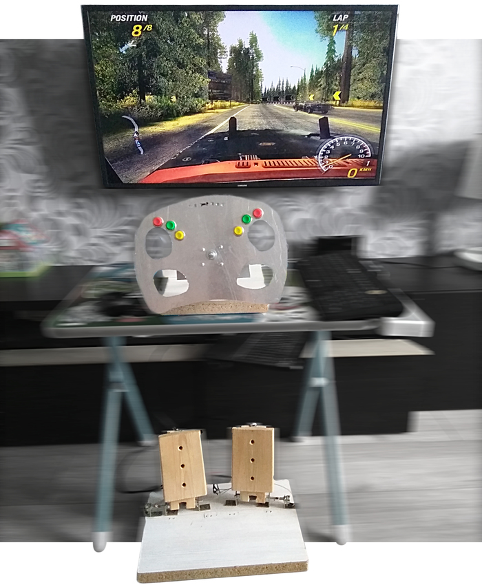 Friday Wheel on Arduino. - Longpost, Homemade, Device, Computer games, Electronics, Arduino, Steering wheel and pedals, Steering wheel, Controller, My