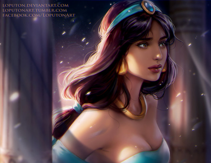 Jasmine - DeviantArt, Арт, Рисунок, Мультфильмы, Принцесса Жасмин