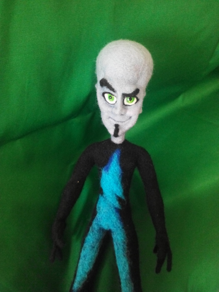 Megamind is the most brilliant and unfortunate villain in the world! - My, Handmade, Dry felting, , Megabrain, Longpost