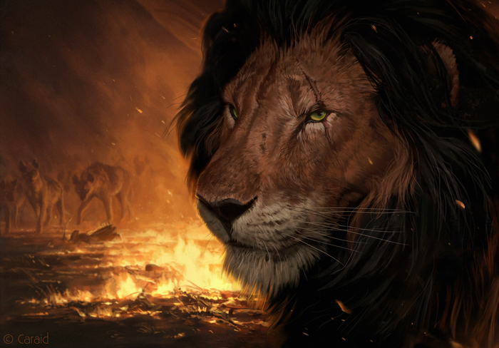 Scar - Art, , Disney, The lion king, Scar, a lion, Hyena, Realism
