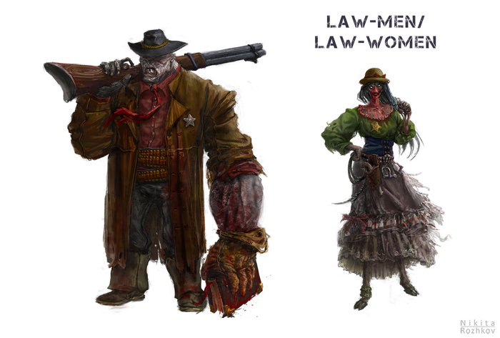 sheriffs - Undead, Digital drawing, Drawing, Zombie, Sheriff, My