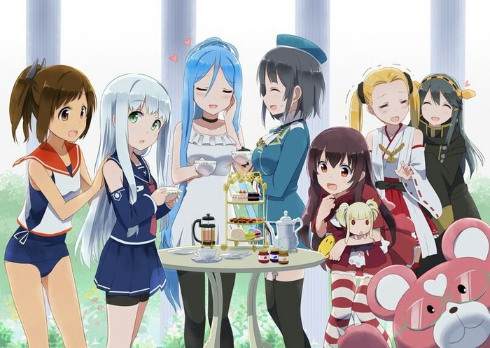 Visiting the fogs - Kantai collection, Aoki Hagane no Arpeggio, i-401, Haruna, Takao, Kirishima, Crossover