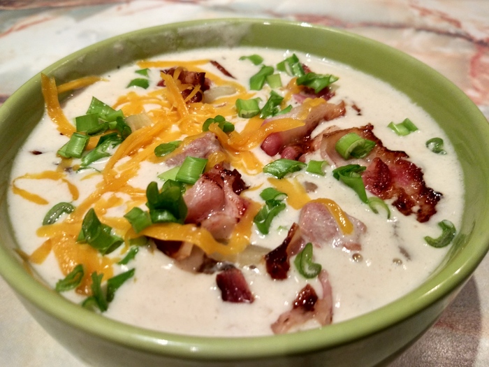 Creamy soup with canned ham, bacon, and red cheddar cheese. - My, Food, Taste recipe, Photorecept, Recipe, Tralex Recipes, Dinner, Soup, Longpost