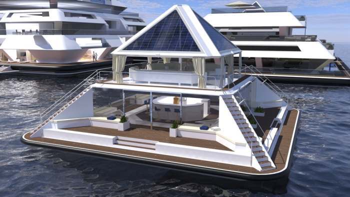 Residential pyramids on the water - Lodging, Future, Project, Longpost