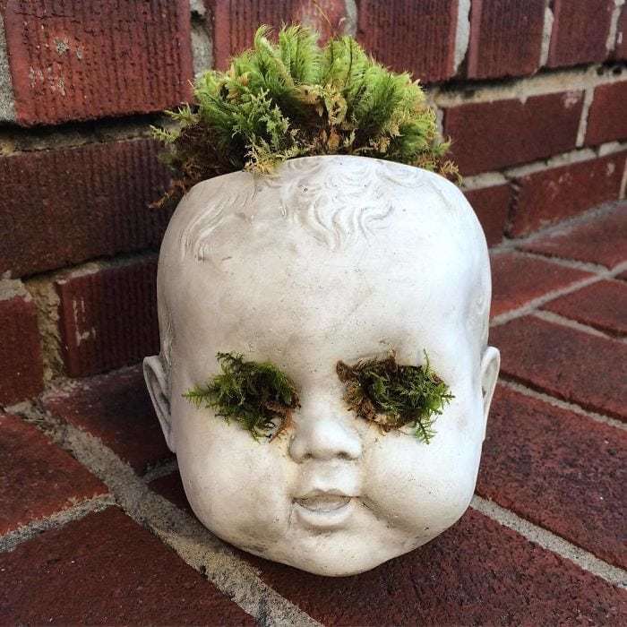 People turned old dolls into plant pots - Longpost, Flowers, Doll, Flower pot, Kripota