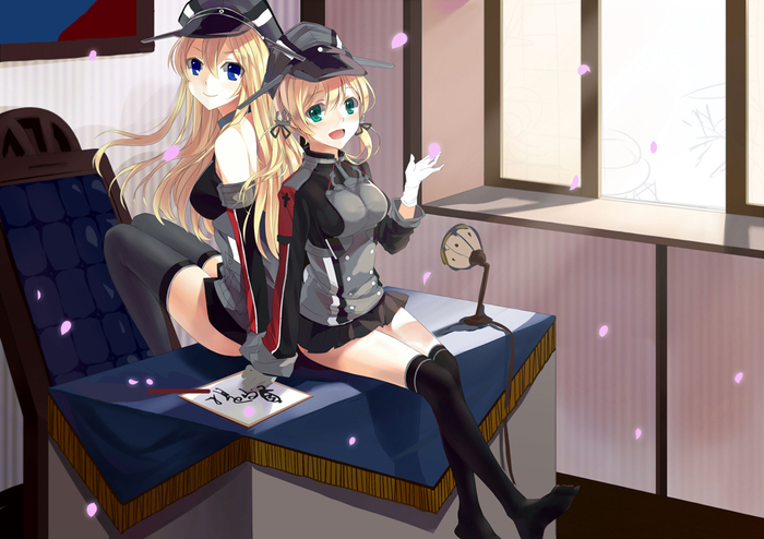 German occupation - Kantai collection, Anime, Anime art, Bismarck, Prinz Eugen