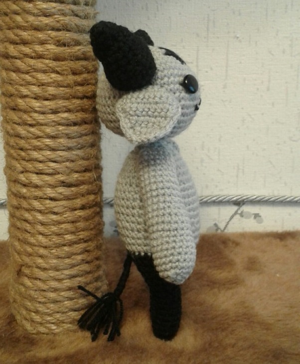 Milash Lucik - My, Amigurumi, Hobby, Needlework without process, Demon, Knitted toys, Memes, Longpost