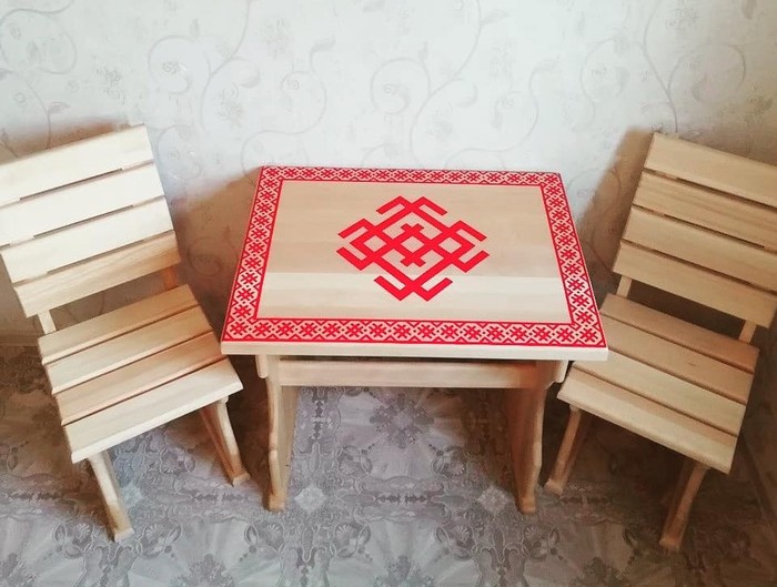 Table with Slavic motif - Longpost, , Carpenter, Painting, Slavs, Handmade, My