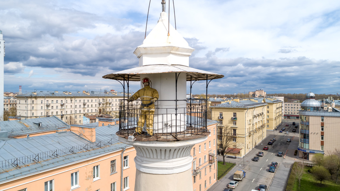 Памятник пожарному - Моё, Памятник, Санкт-Петербург, Пожарные, МЧС, Квадрокоптер, Свысоты, Пожарная часть