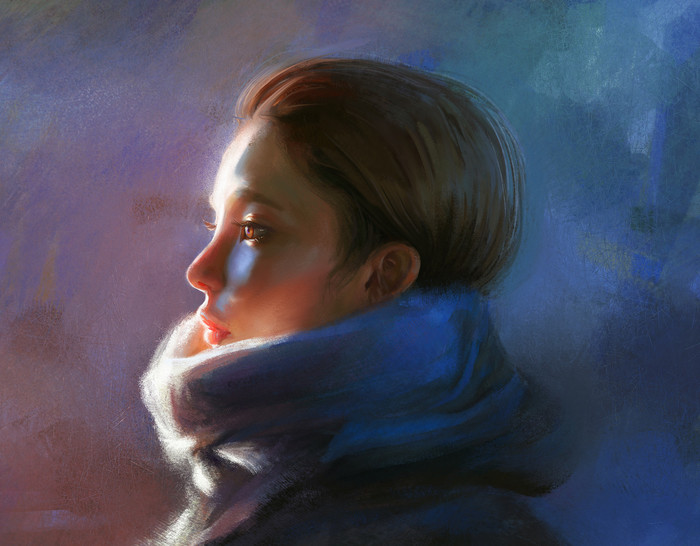 Color research. - Portrait, Girls, Color, Profile, Illustrations, Art, 2D