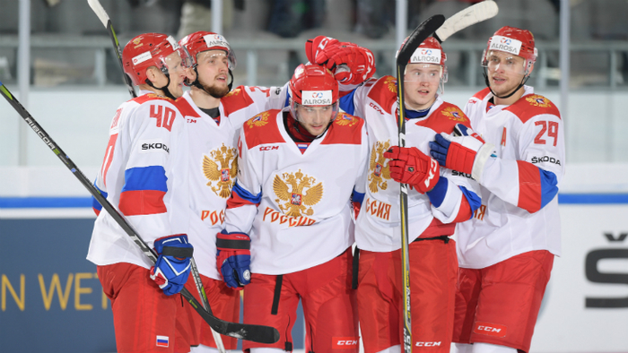 The Russian team beat Belarus with a score of 6:0 - Hockey, Ice Hockey World Cup 2018, Russian national ice hockey team, , Victory