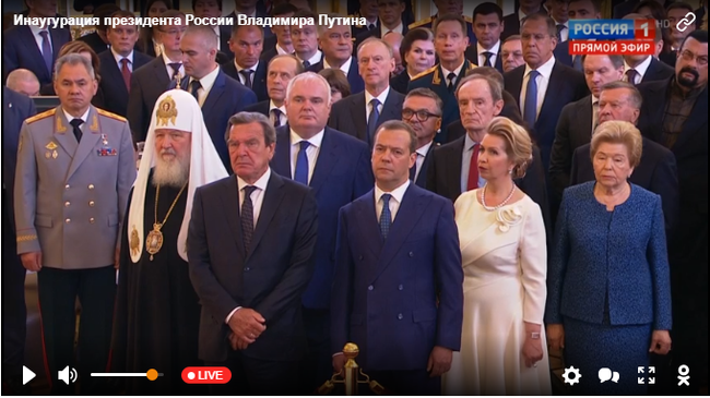 Putin's inauguration - The president, Vladimir Putin, Inauguration, Live