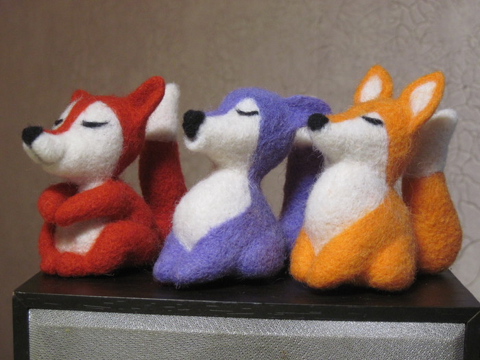 Meditation - Fox, Dry felting, My, Meditation, Handmade