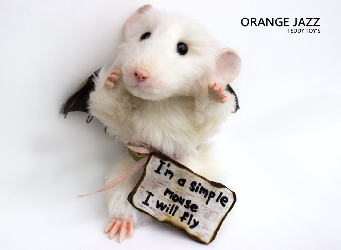 Mouse Fly. - My, Author's toy, Soft toy, , Handmade, Teddy's friends, Teddy, Longpost