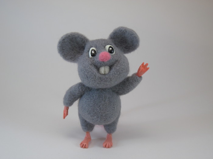 We welcome you! - Handmade, Dry felting, My, Presents, Mouse