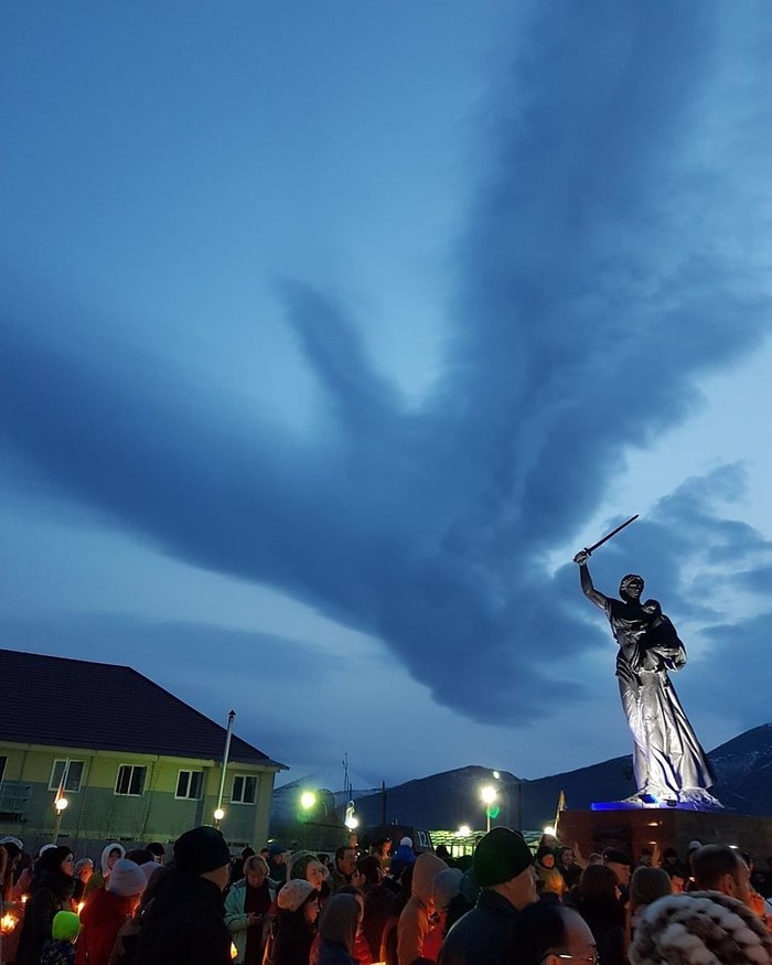 Sky Ust - Nera during the action Candle of Memory - Candle of memory, Sky, Clouds, The Great Patriotic War, May 9, May 9 - Victory Day