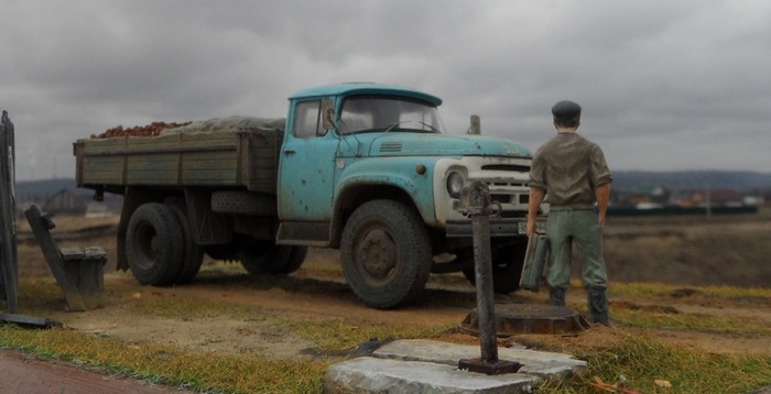 Zil 130 with potatoes. - Stand modeling, Diorama, ZIL-130, Longpost