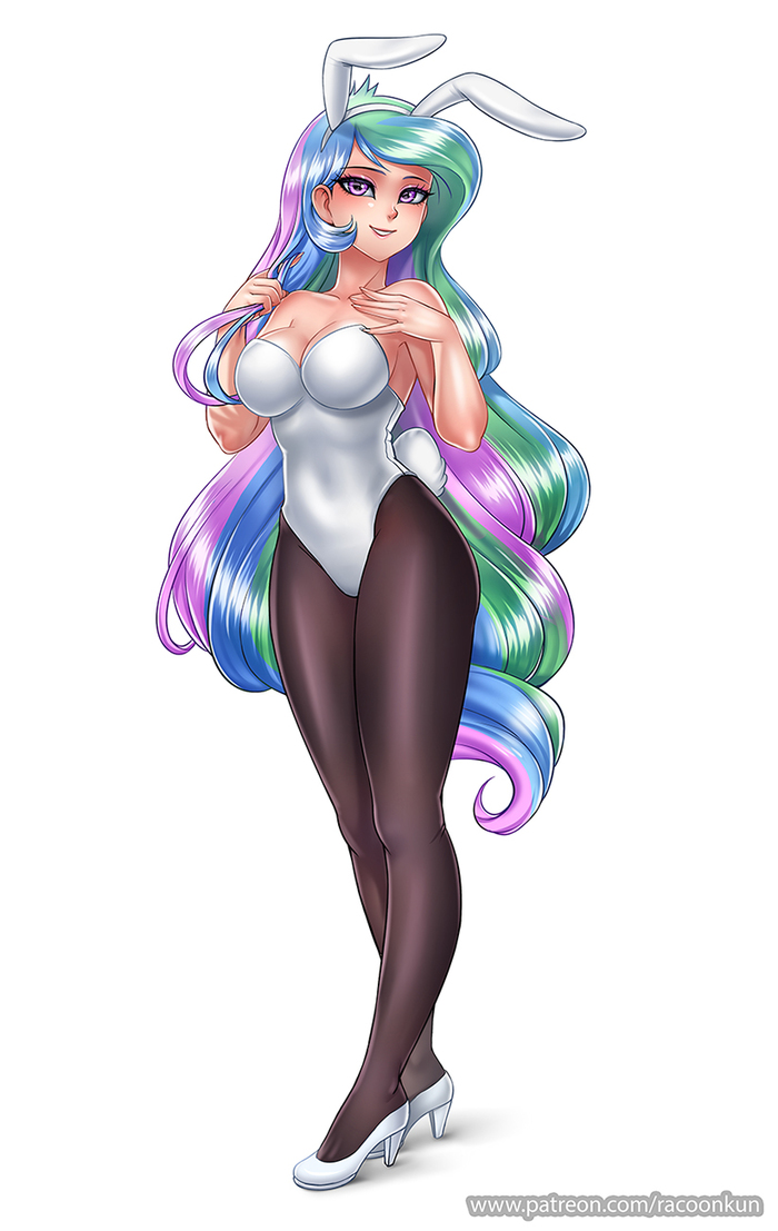 Principal Celestia Bunny - My little pony, Humanization, Princess celestia, Racoonkun, MLP Edge