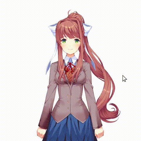 Ломаем 4 стену Doki Doki Literature Club, Sayori, Natsuki, Yuri DDLC, Monika, Аниме, Не аниме, Гифка, Длиннопост