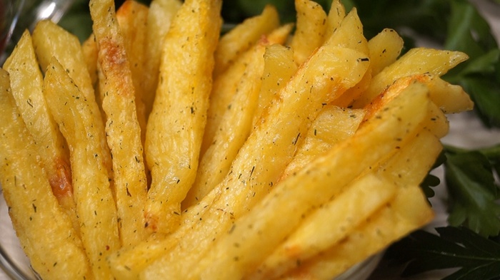 French fries in the microwave - My, Recipe, Video recipe, Video, Food, French fries, Microwave, Potato