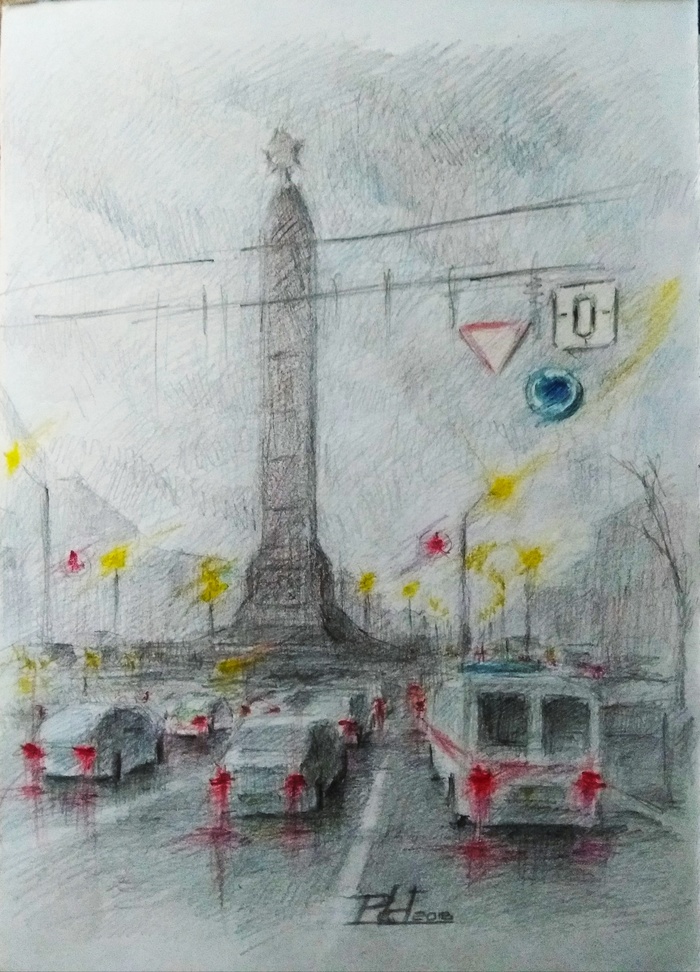 Минск рисунок карандашом