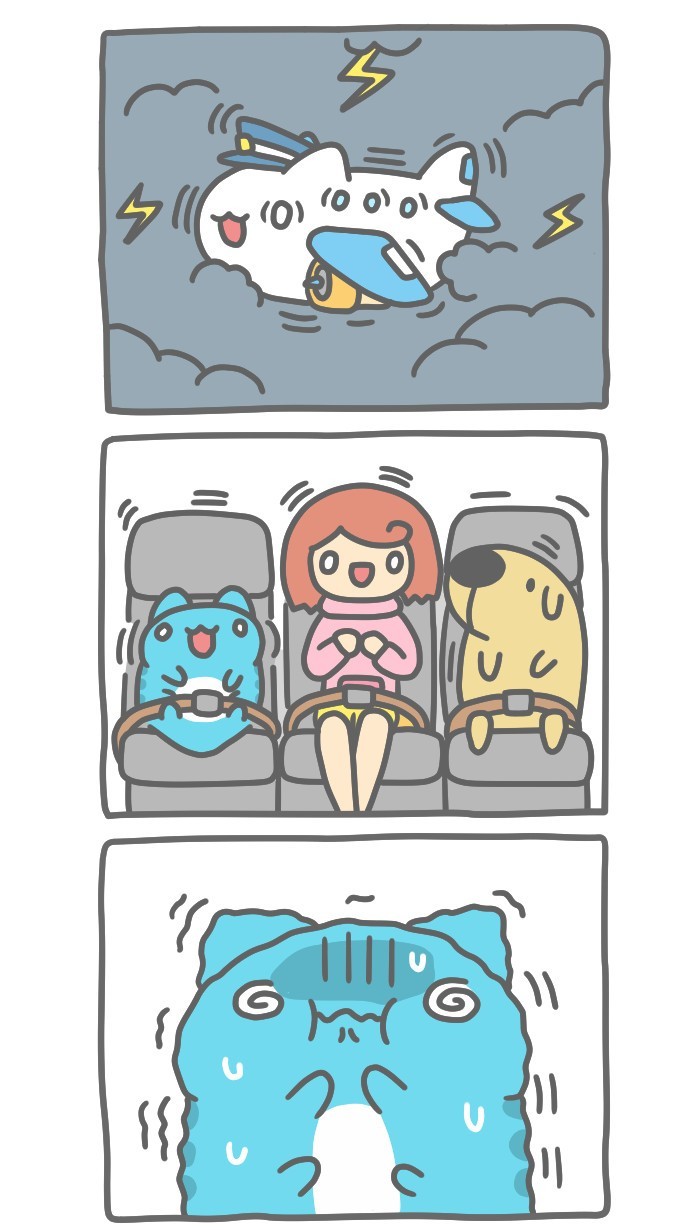 Seasick - Bugcat-Capoo, Defective cat, cat, Comics, Airplane, Rainbow, Toilet humor, Longpost