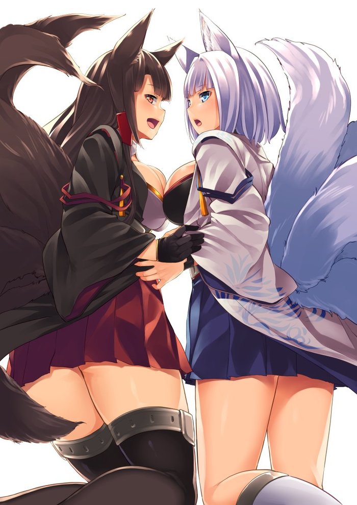 Anime Art - Аниме, Anime Art, Azur Lane, Akagi, Kaga