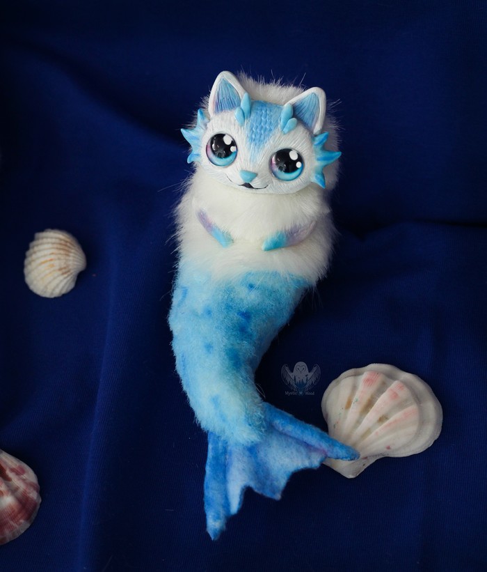 Mrrr Little Mermaid - My, Mermay, cat, Needlework without process, Polymer clay, Handmade, Longpost