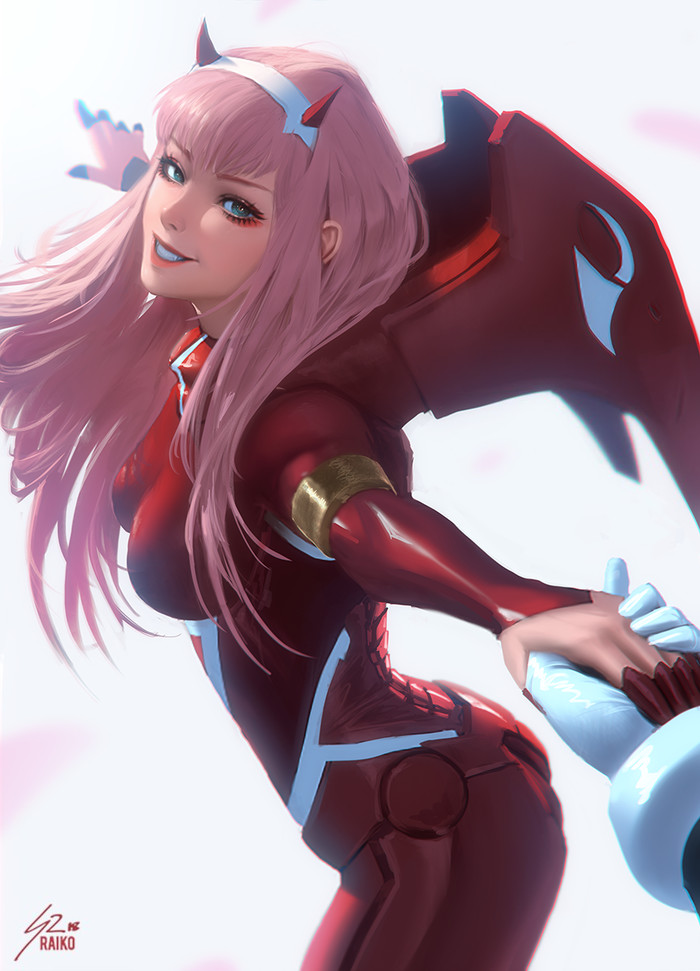 Raiko Art - Darling in the Franxx, Emilia, NIER Automata, Картинки, Аниме, Anime Art, Игры, Raikoart, Длиннопост