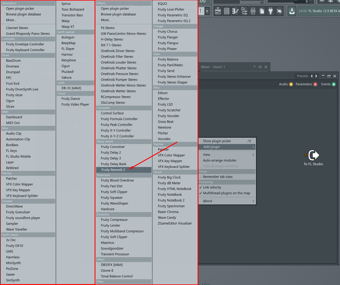 Как посмотреть плагины в fl studio