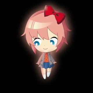 DDLC magick Doki Doki Literature Club, Sayori, Natsuki, Monika, Гифка, Визуальная новелла
