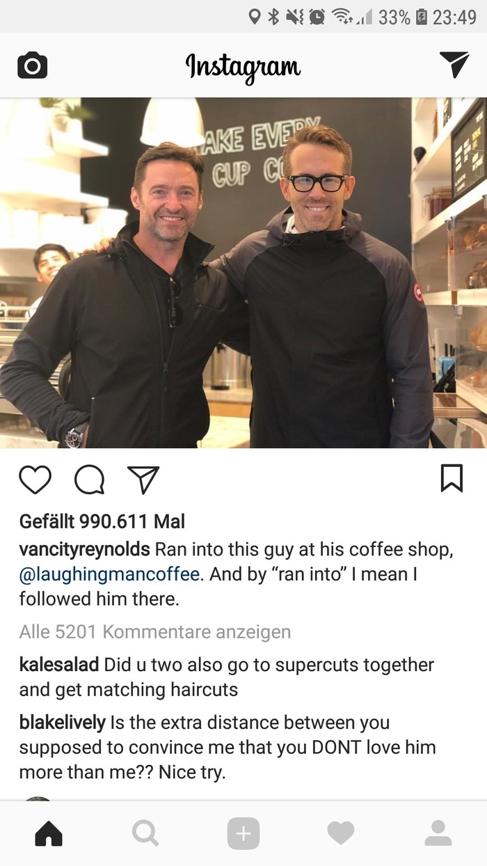 Suspicion... - Ryan Reynolds, Hugh Jackman, Bromances