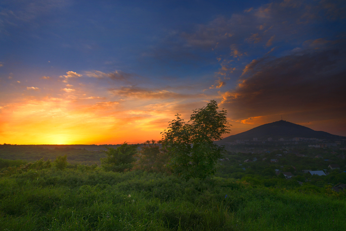 Sunrise over Mashuk after the rain - My, May, Mashuk, Pyatigorsk, dawn, Morning