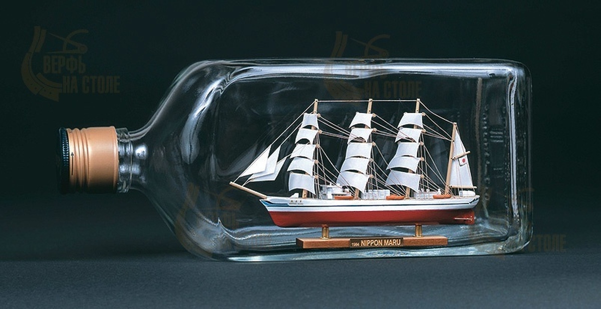 Корабль в бутылке. Nippon Maru корабль в бутылке масштаб 1:950. Сборная модель Woody Joe Nippon Maru корабль в бутылке, масштаб 1:950, wj35131. Парусник в бутылке.