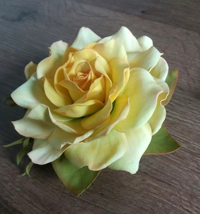Rose from foamiran - My, the Rose, Foamiran, Flowers, Brooch, Needlework without process, Needlework