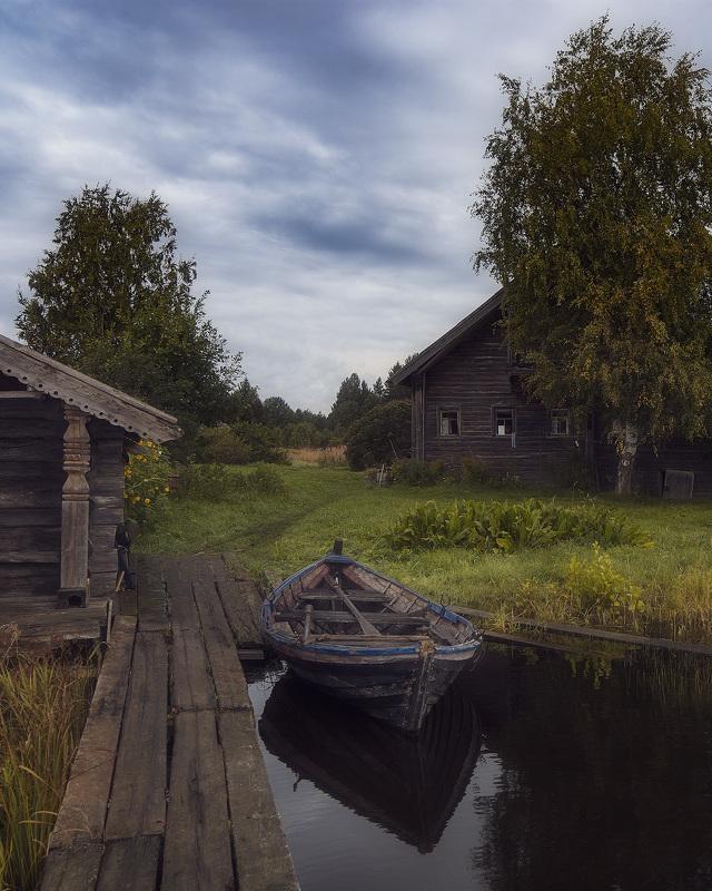 village in summer - Village, Nature, River, The photo