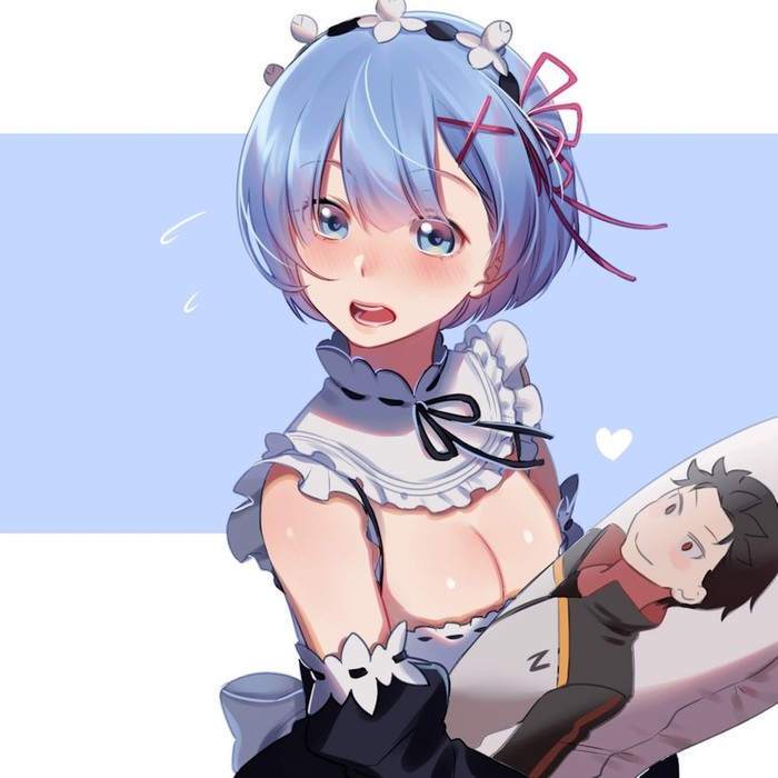 Anime Art - Аниме, Anime Art, Re:Zero Kara, Rem, Natsuki Subaru, Rem (Re:Zero Kara)