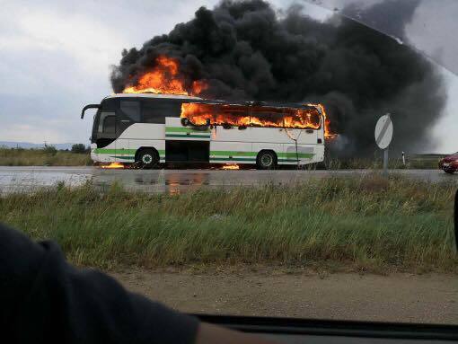 In Greece, lightning struck a bus with passengers - Incident, Greece, Bus, Lightning, Fire, Риа Новости, Longpost, news