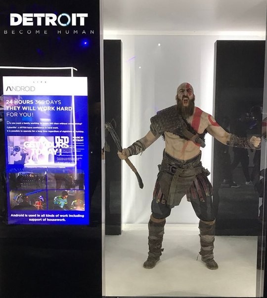 In the city of androids replenishment among the latest models. - Detroit: Become Human, God of war