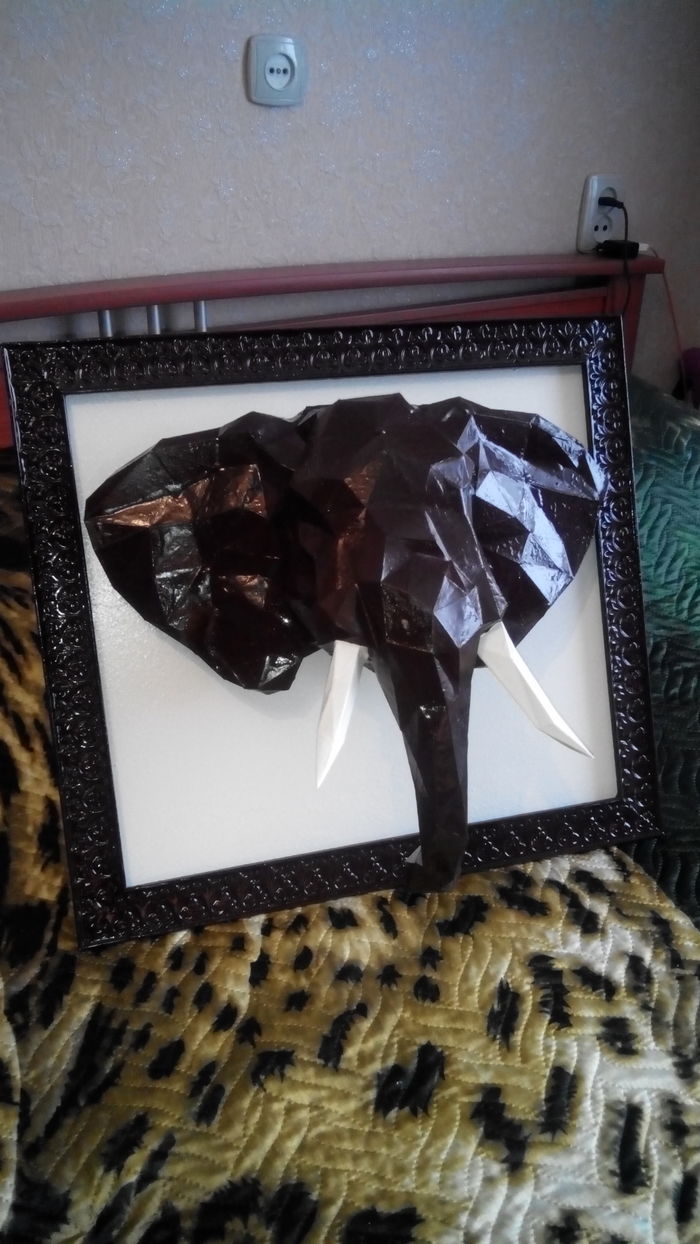 We continue to disgrace. Weekly creativity: paper, glue, cardboard sheet, epoxy, acrylic paints. - My, Creation, Elephants, Paper modeling, Longpost, Papercraft