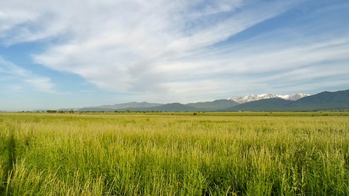 spring field - Spring, My, Field, Sky, The mountains