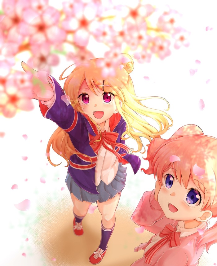 Karen and Alice - , Kujou karen, , Anime, Anime art, Kin-Iro mosaic, Sakura
