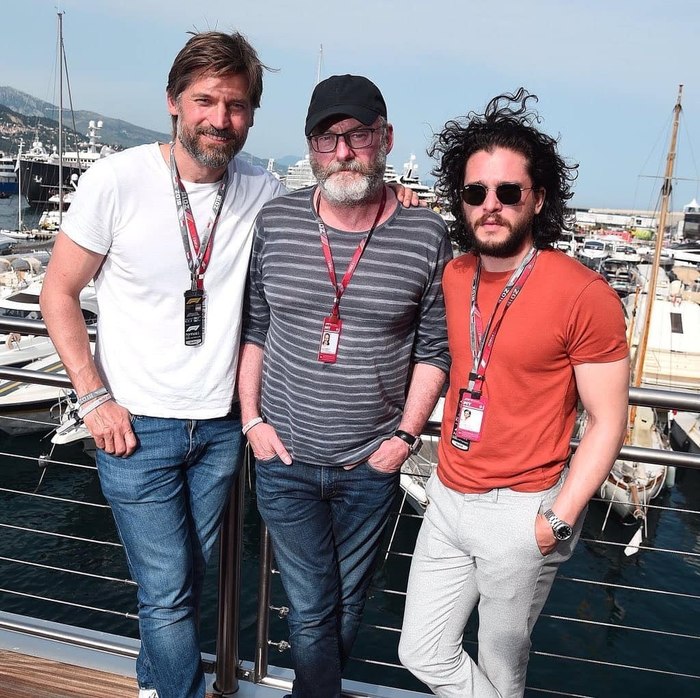 Keith, Nikolai and Liam in Formula 1 in Monaco - Game of Thrones, The photo, Longpost, Kit Harington, Nikolai Koster-Waldau, Liam Cunningham, Formula 1, Monaco